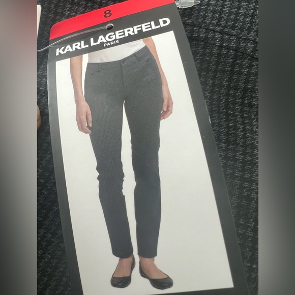 Karl Lagerfeld Women Grey Trousers size 8 inseam 30” 5 pocket and belt loops NWT - Picture 2 of 8